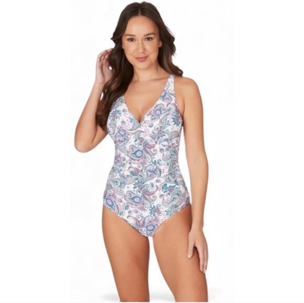 Nip tuck Women’s Paisley One-Piece Swimsuit Multi Cup Fit